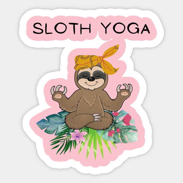 Sloth yoga Sticker by PEERDA MIX DESIGN